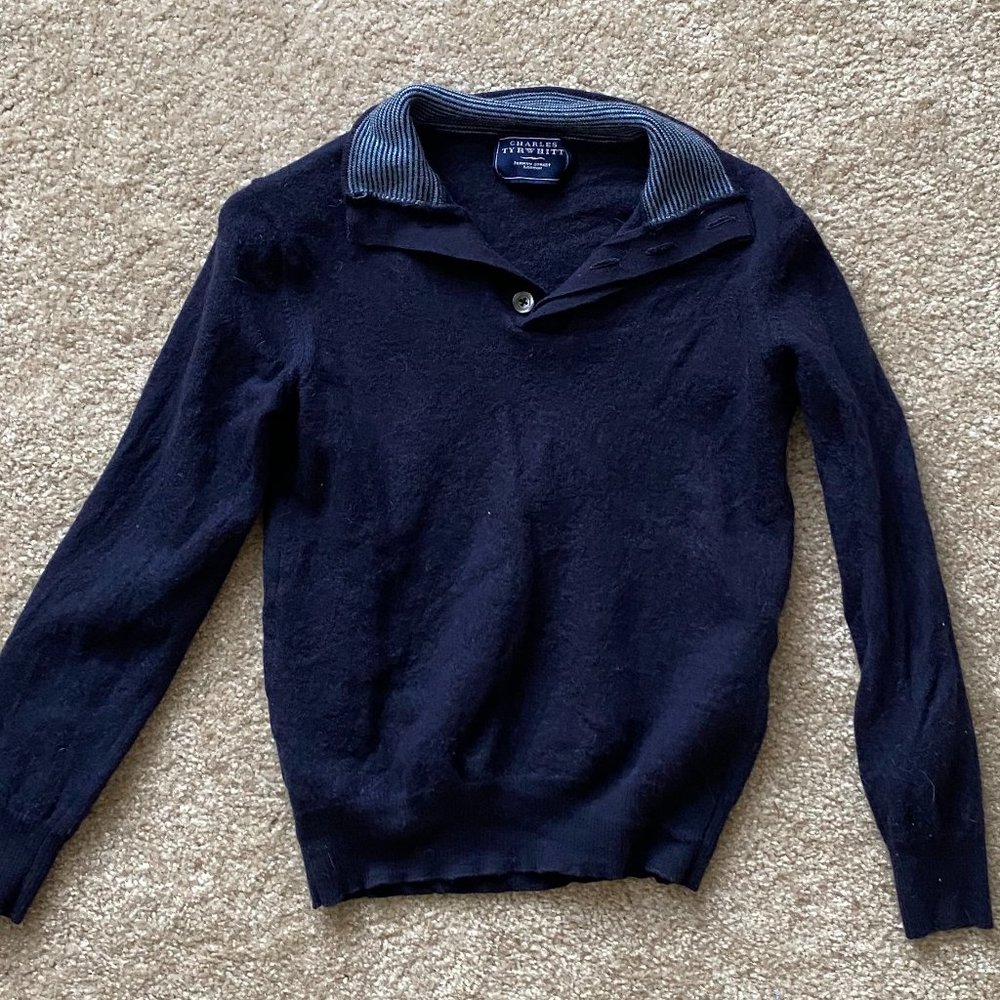 Charles Tyrwhitt Wool Navy Sweater Size Small